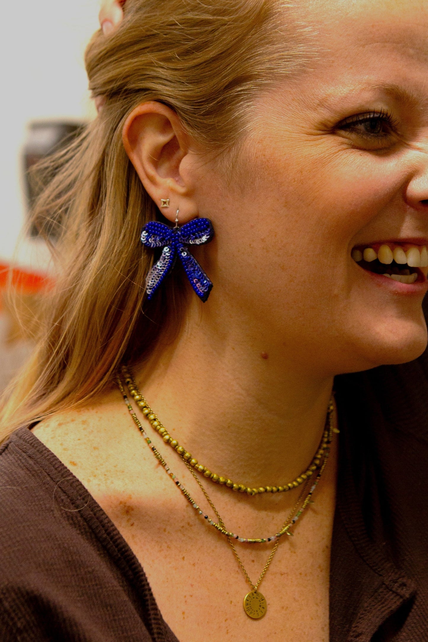 Beaded Bow Earrings