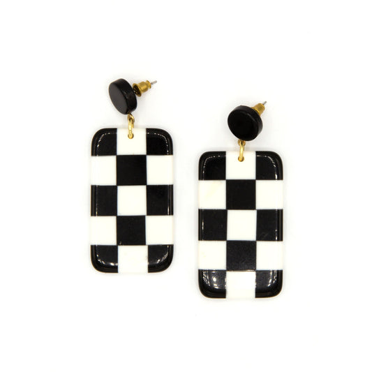 Checkered Resin Earrings