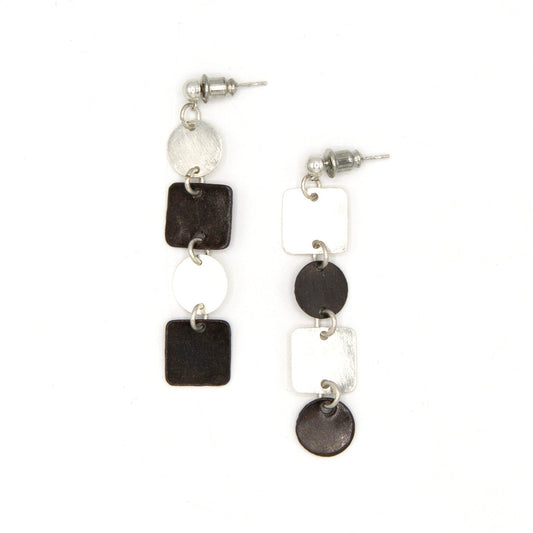 Square the Circle Mismatched Earrings