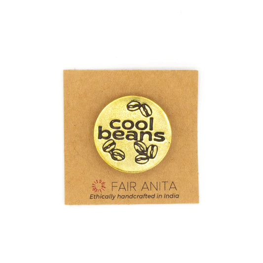 Cool Beans Pin - Recycled Brass