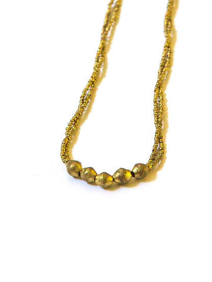 brass beaded bombshell necklace | Fair Anita