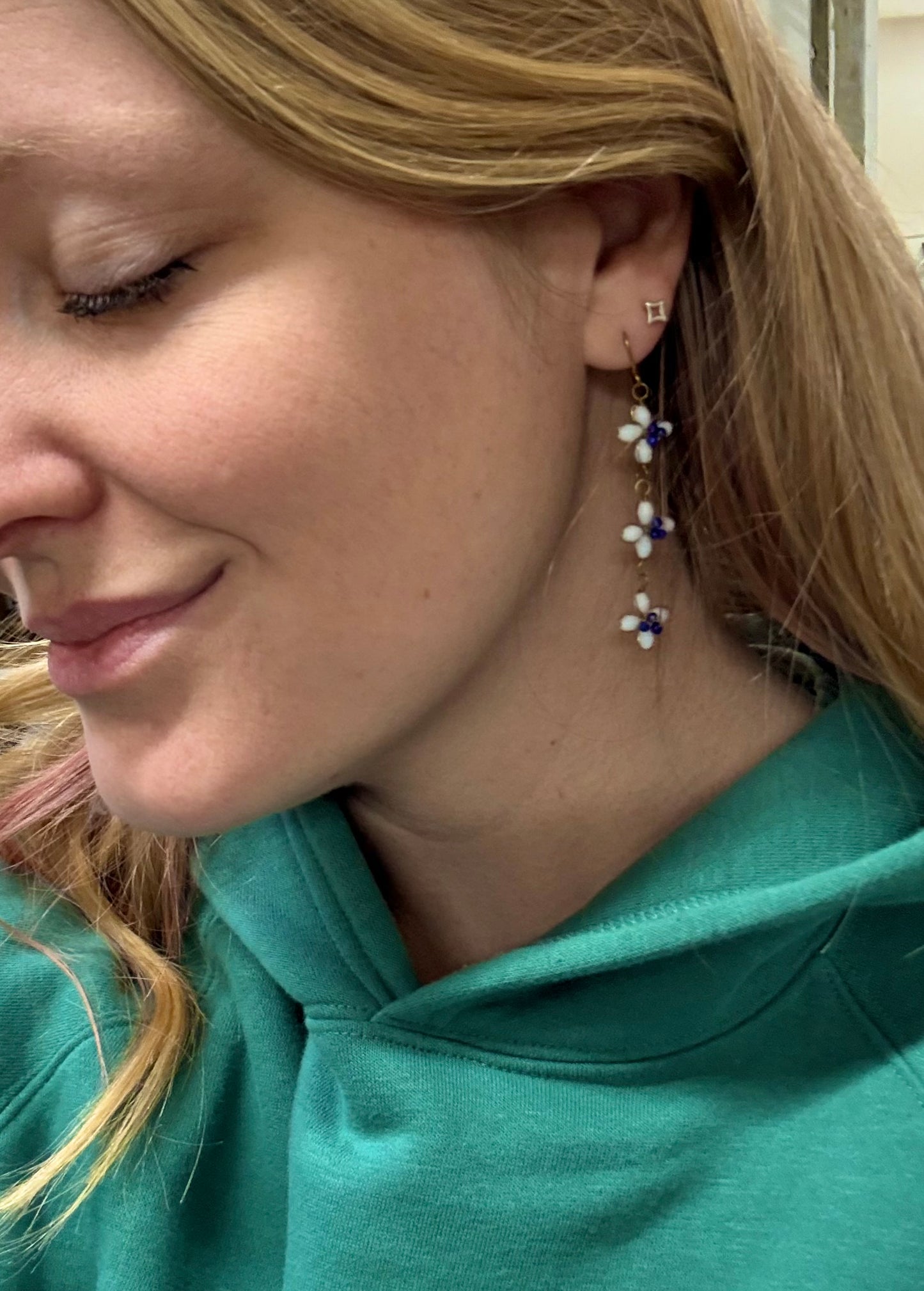 Stone Flower Earrings