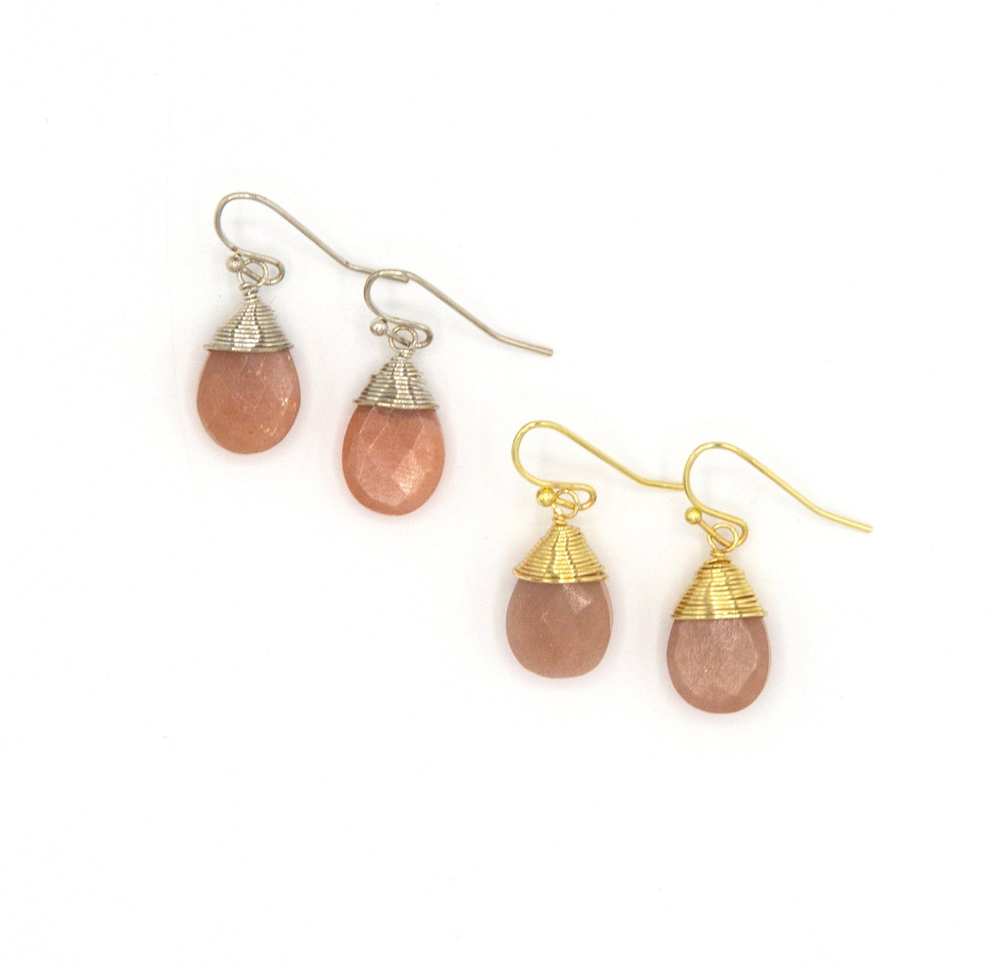 Pink Chalcedony Drop Earrings