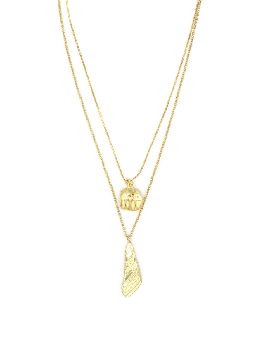 gold drop double strand necklace | Fair Anita