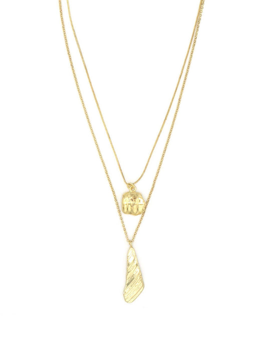 gold drop double strand necklace | Fair Anita