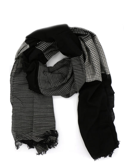 black patterned woven scarf ethical | Fair Anita