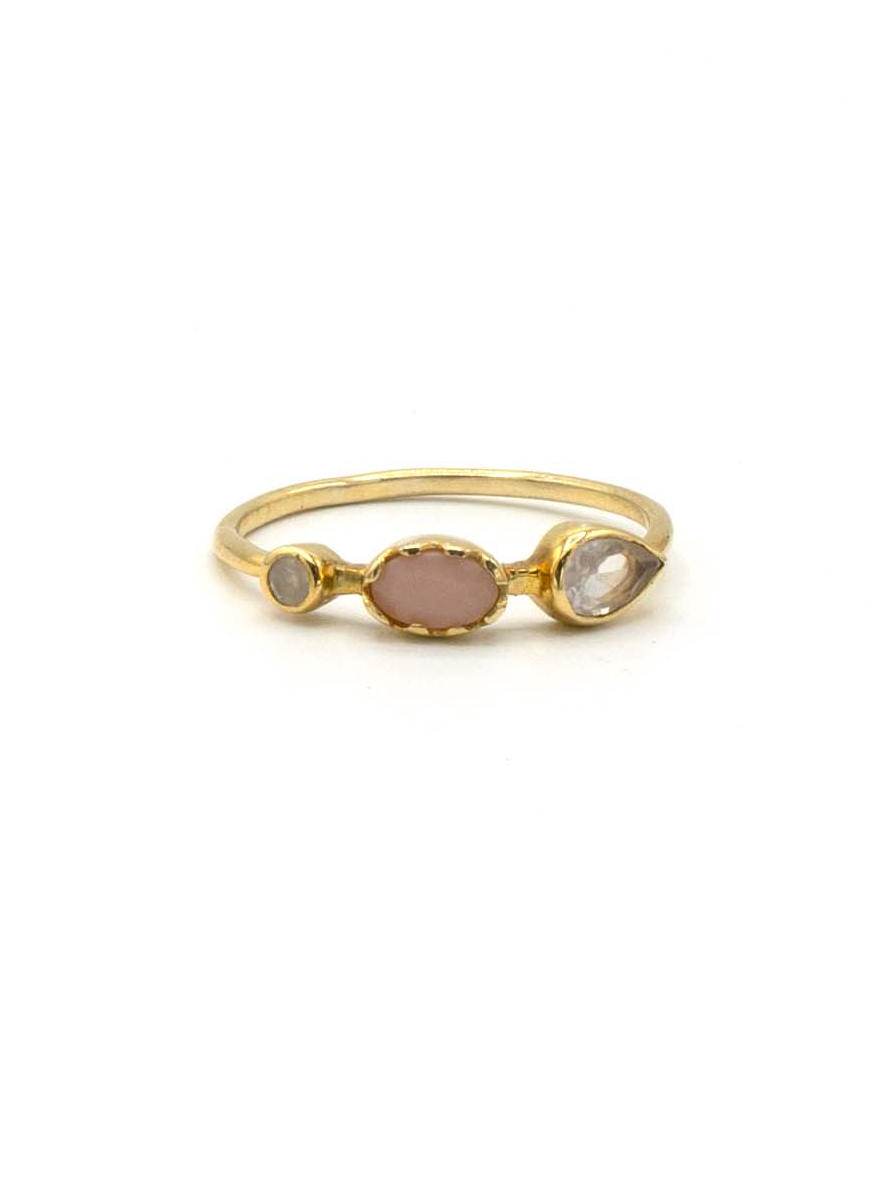 dainty pink stone gold ring | Fair Anita