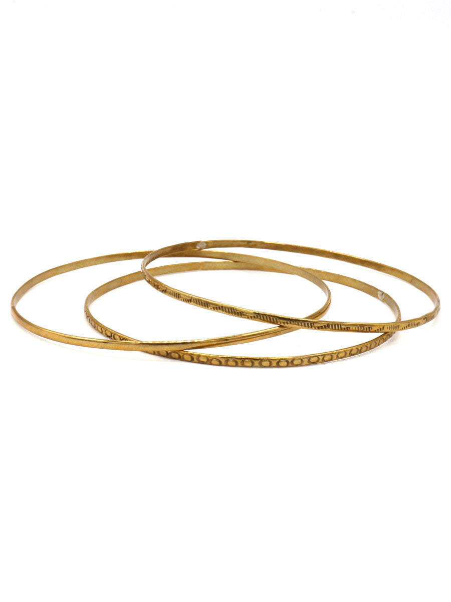 thin brass etched bangles | Fair Anita