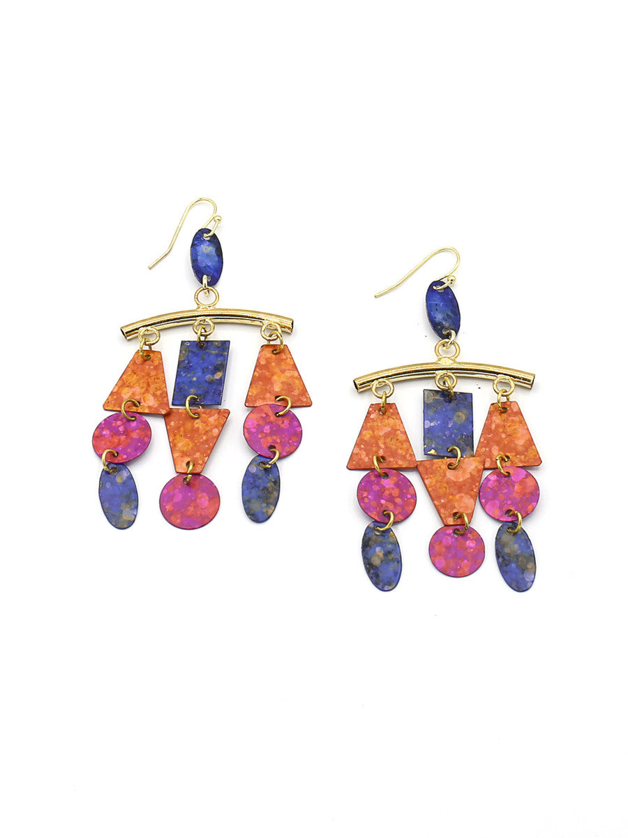 bold and colorful dangle geometric earrings | Fair Anita
