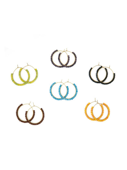 Limited Edition Iris Ceramic Hoop Earrings