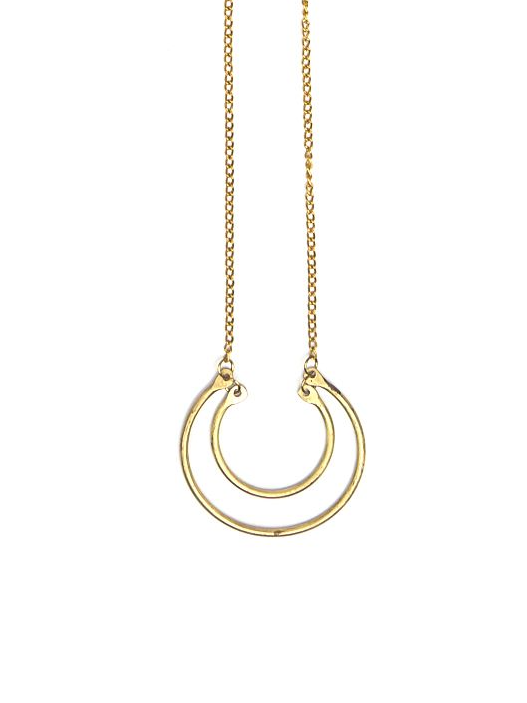 Double crescent shaped long necklace | Fair Anita