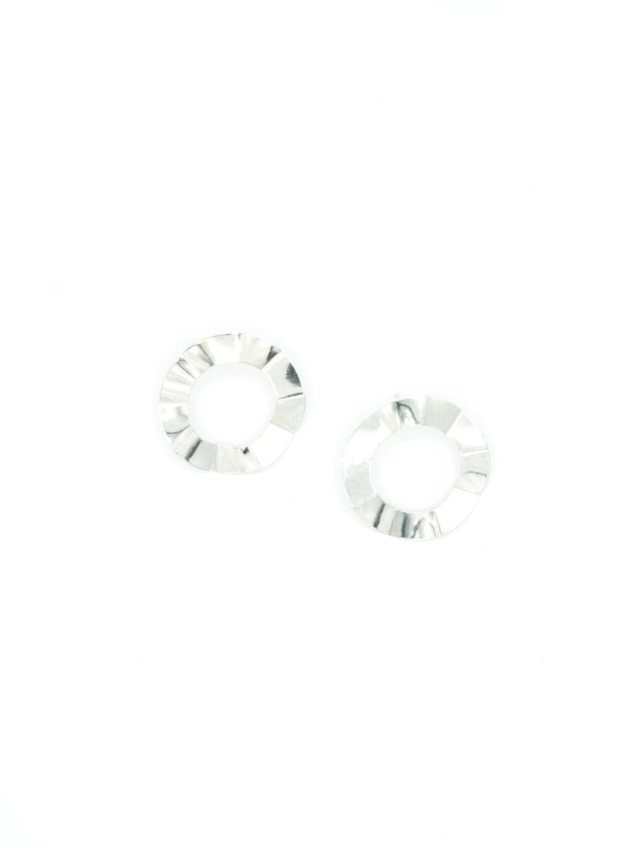 large circle stud earrings crinkled | Fair Anita