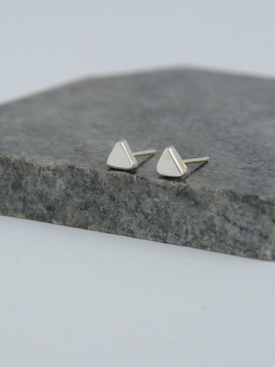 Little triangle sterling silver stud earrings | Fair Anita
