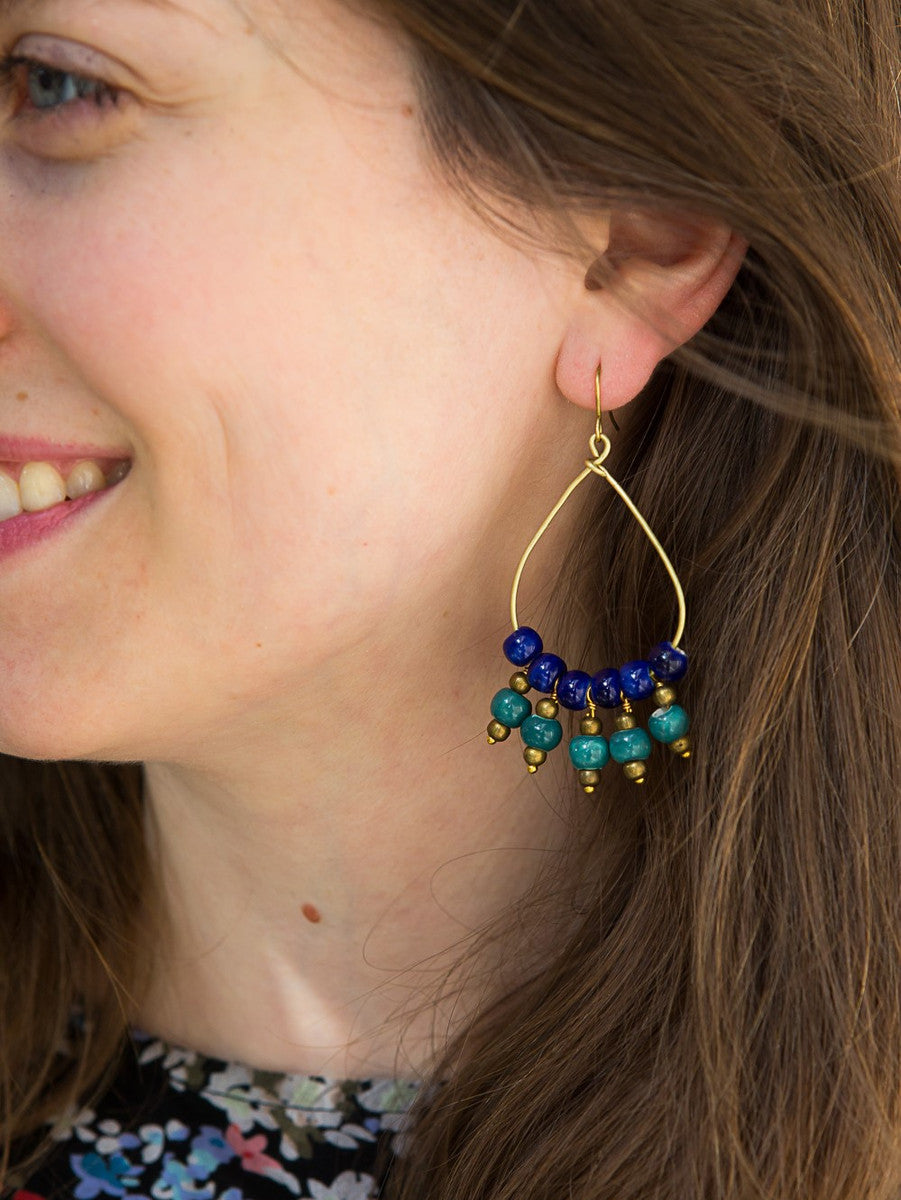 Dark blue dangle earrings | Fair Anita