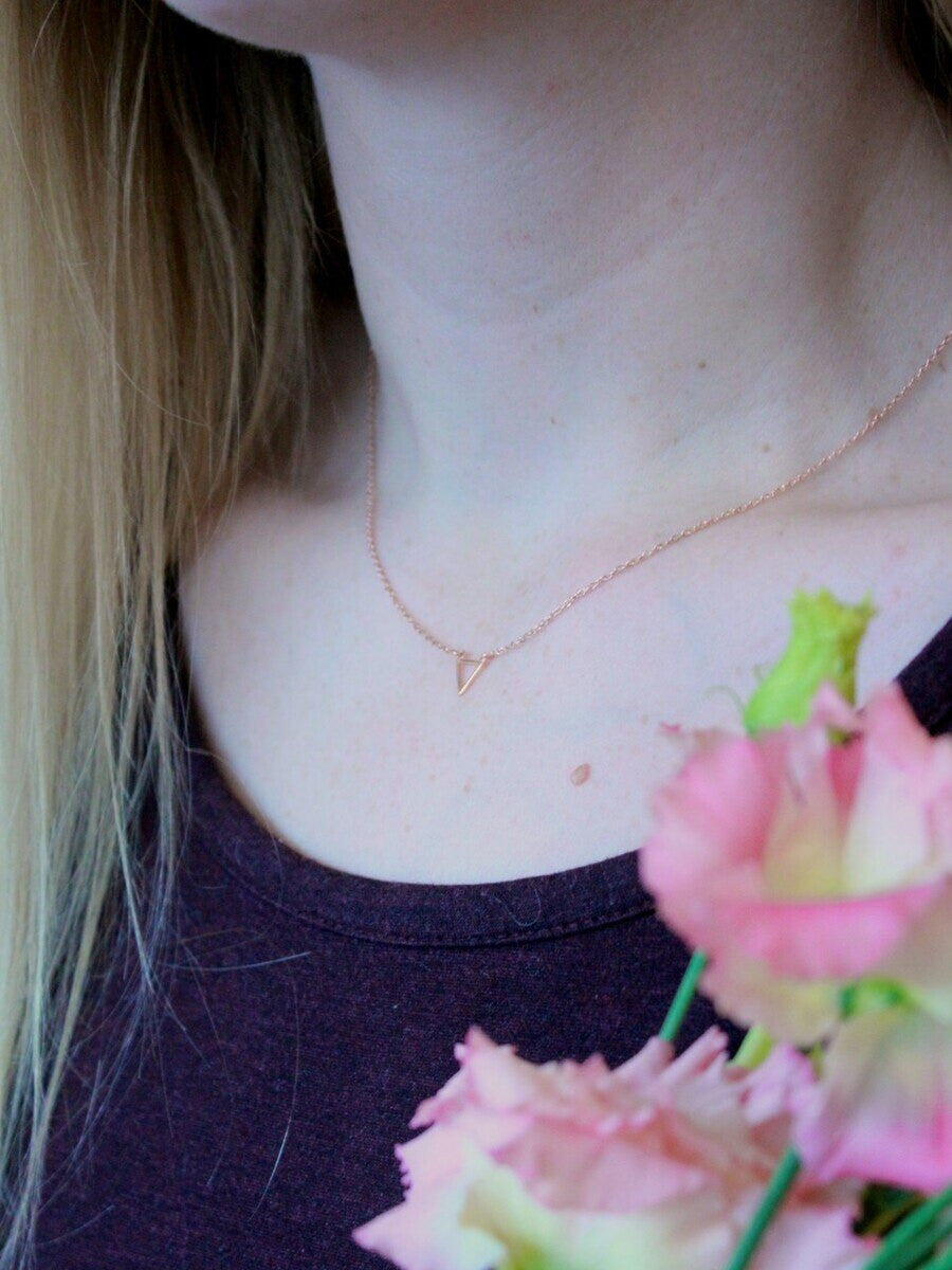 small triangle gold necklace  | Fair Anita
