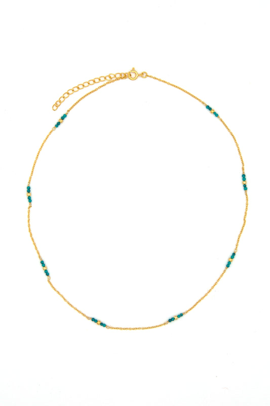 Delicate Turquoise Gold Necklace