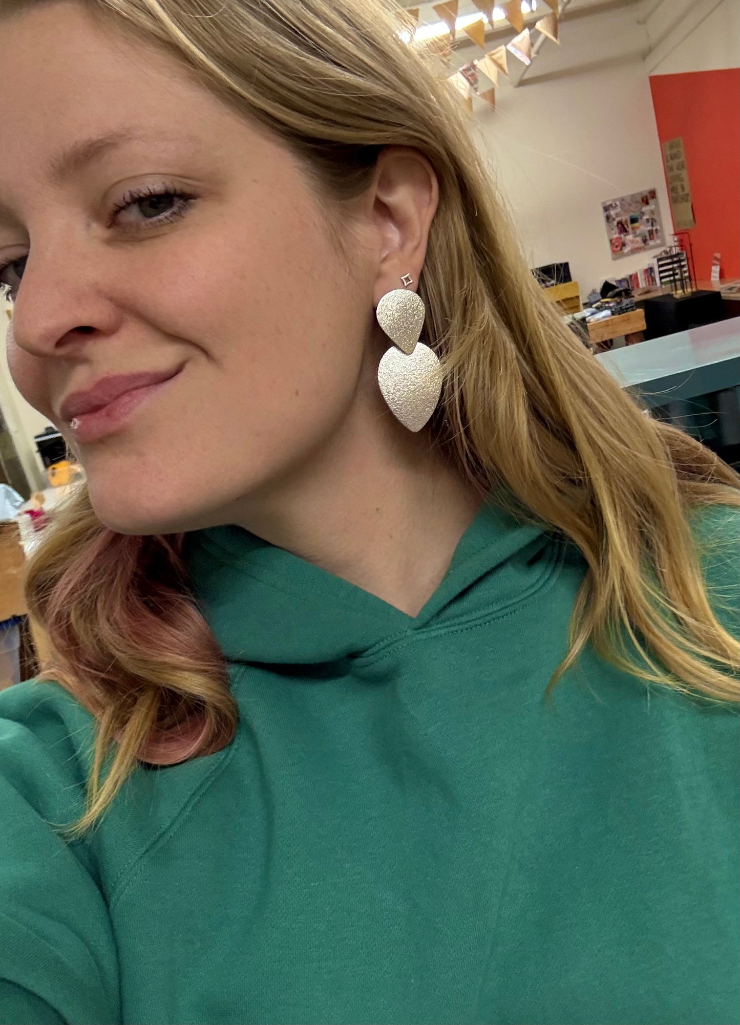 Glitz Teardrop Earrings - Silver