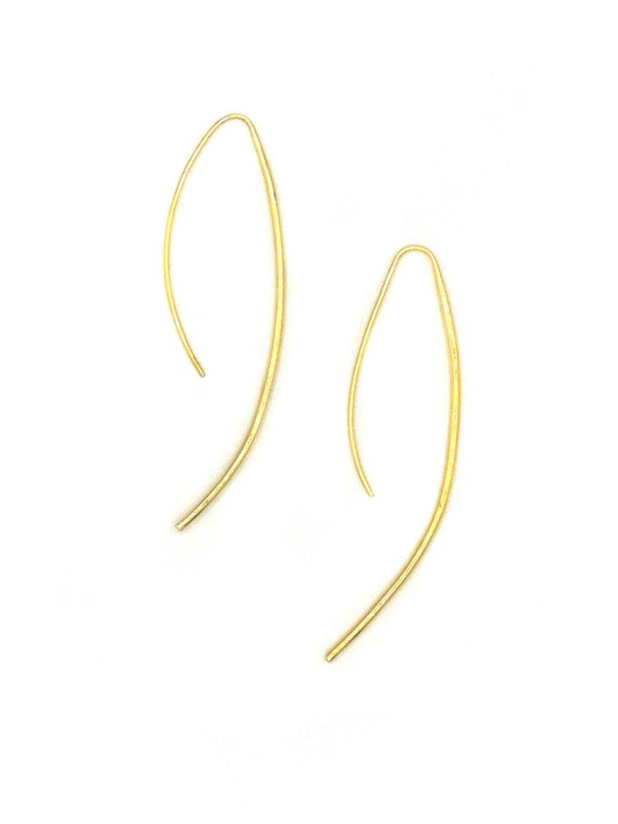 curved stick drop earrings brass_Fair anita