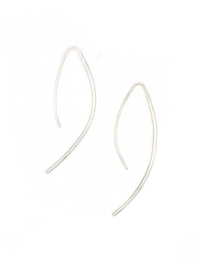 curved stick drop earrings silver_Fair anita