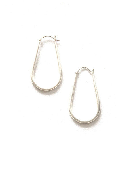 Ellipse Hoop Earrings - Silver