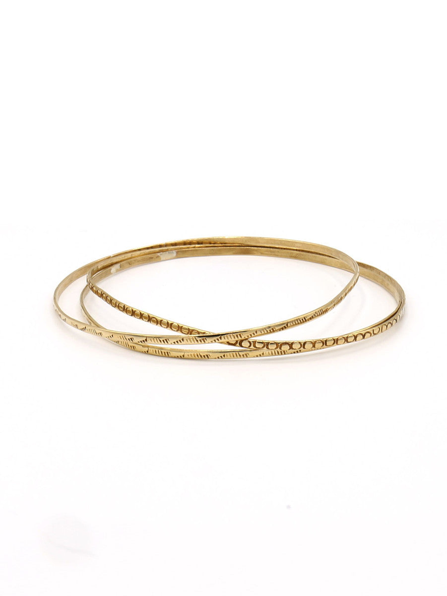 thin brass etched bangles | Fair Anita