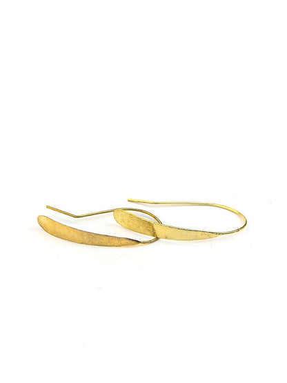 Lightweight half hoop earrings in gold. Fair Anita