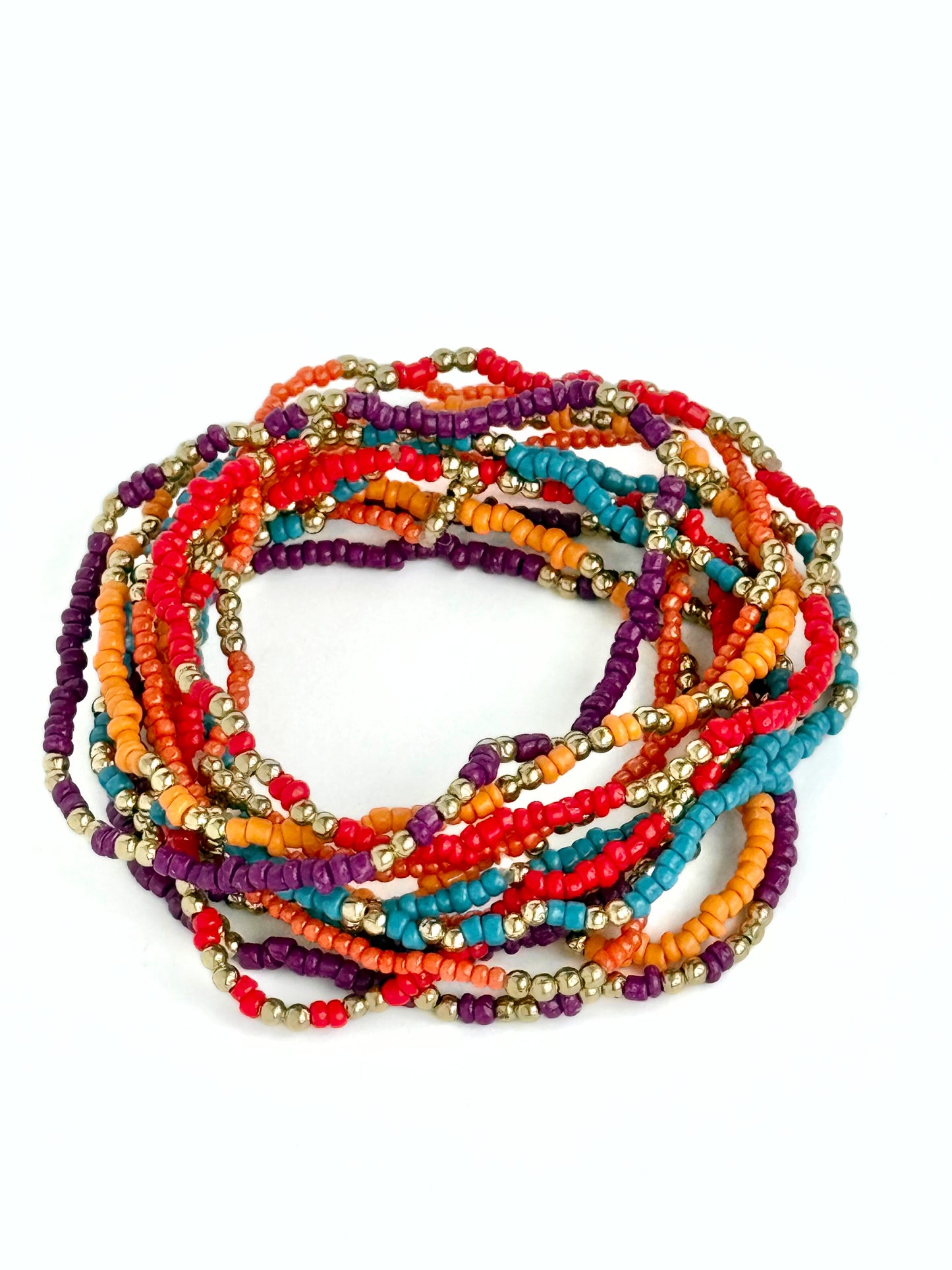 Festival Seed Bead Elastic Bracelet Set