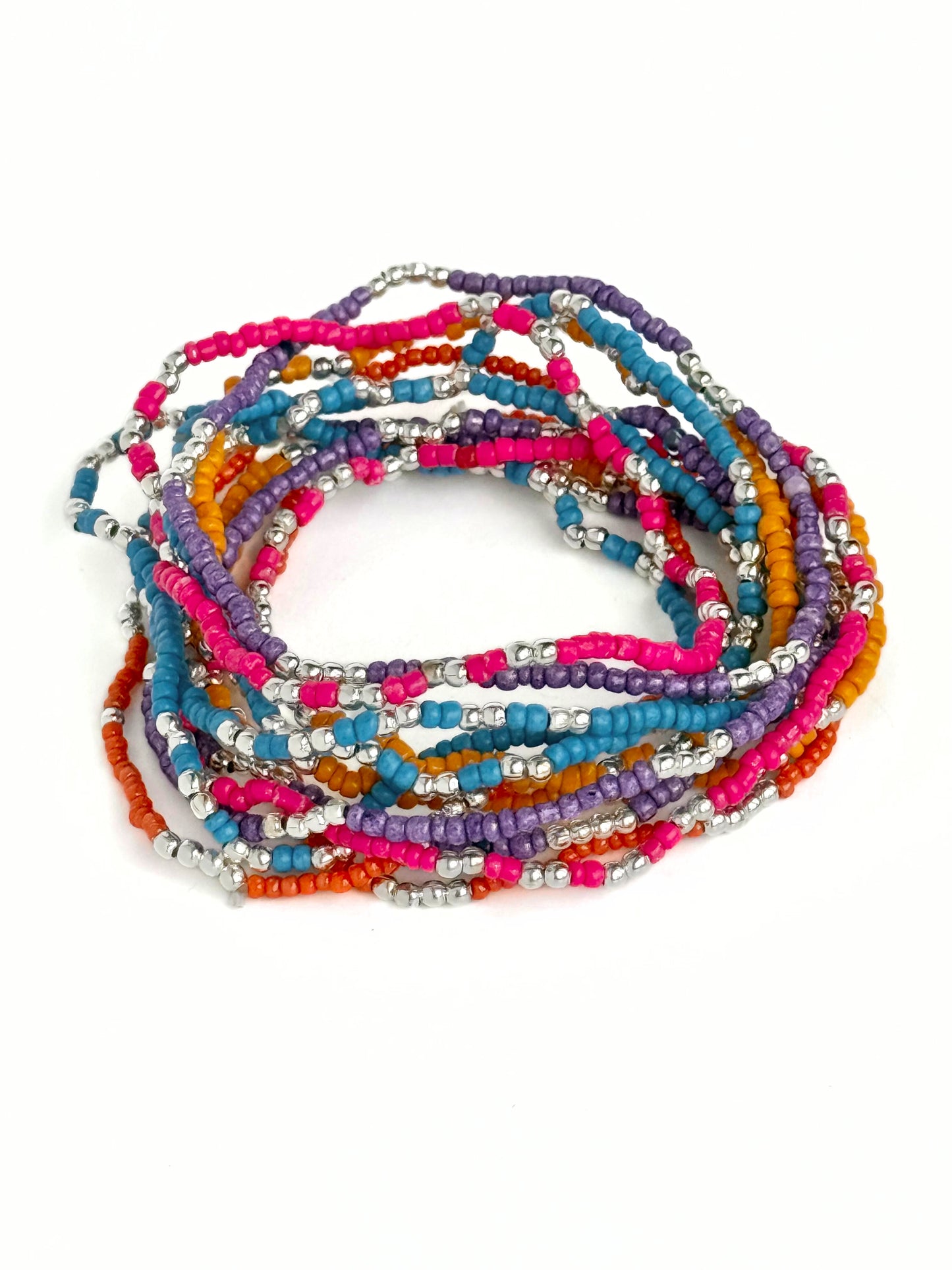 Festival Seed Bead Elastic Bracelet Set