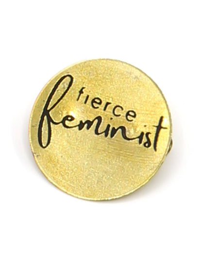 Brass feminist pin ethically made | Fair Anita