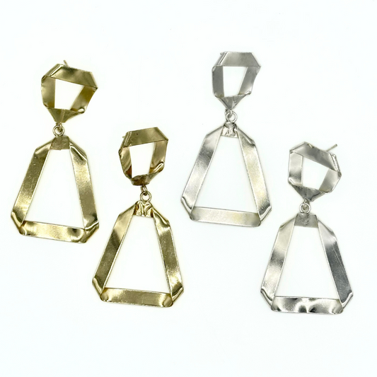 Folded Ribbon Stud Earrings