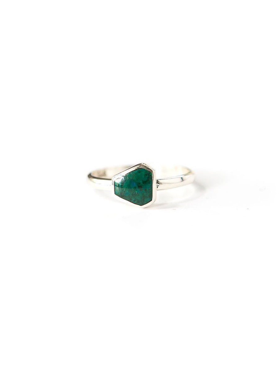 Geometric stone sterling ring turquoise | Fair Anita