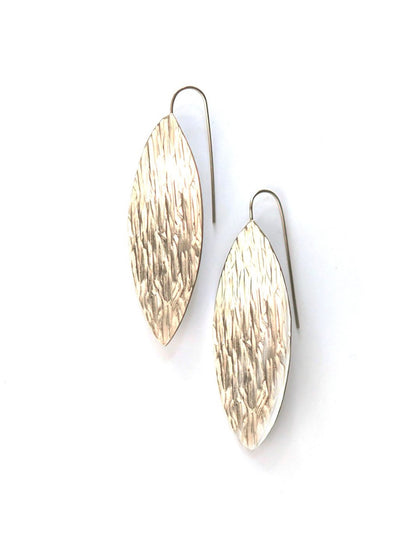 silver textured leaf earrings | Fair Anita