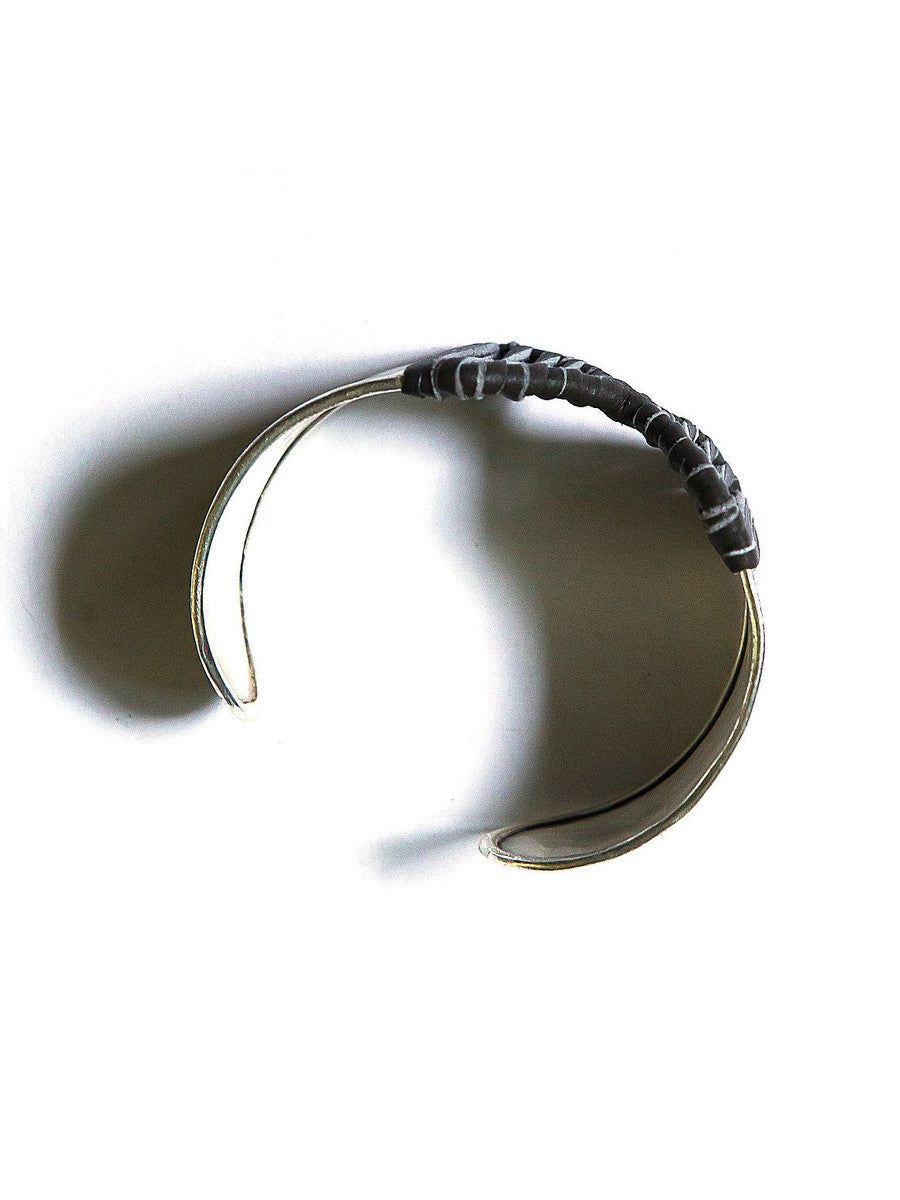 leather wrap chunky bracelet silver | Fair Anita