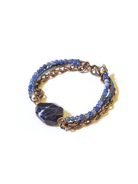 Hues of Blue Sodalite Copper Bracelet