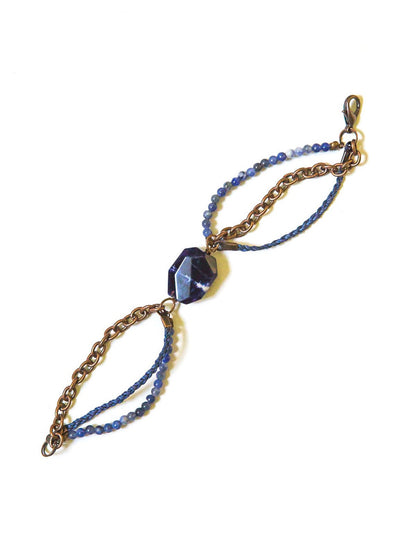 blue bead and Copper multi strand Bracelet | Fair Anita
