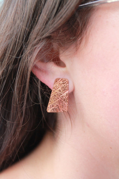 Big copper stud earrings | Fair Anita