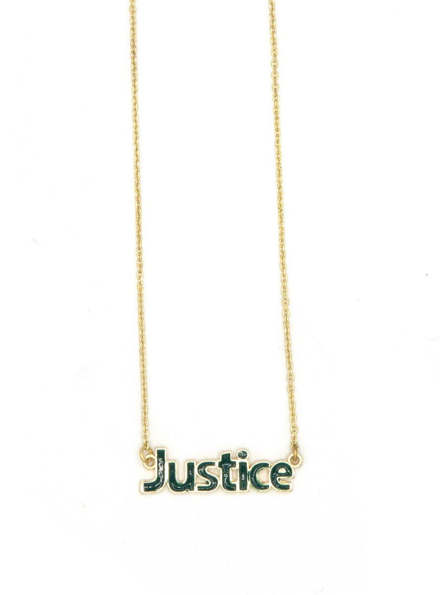 enameled justice word necklace | Fair Anita