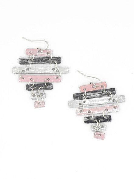 Ladder Earrings - Dusty Pink