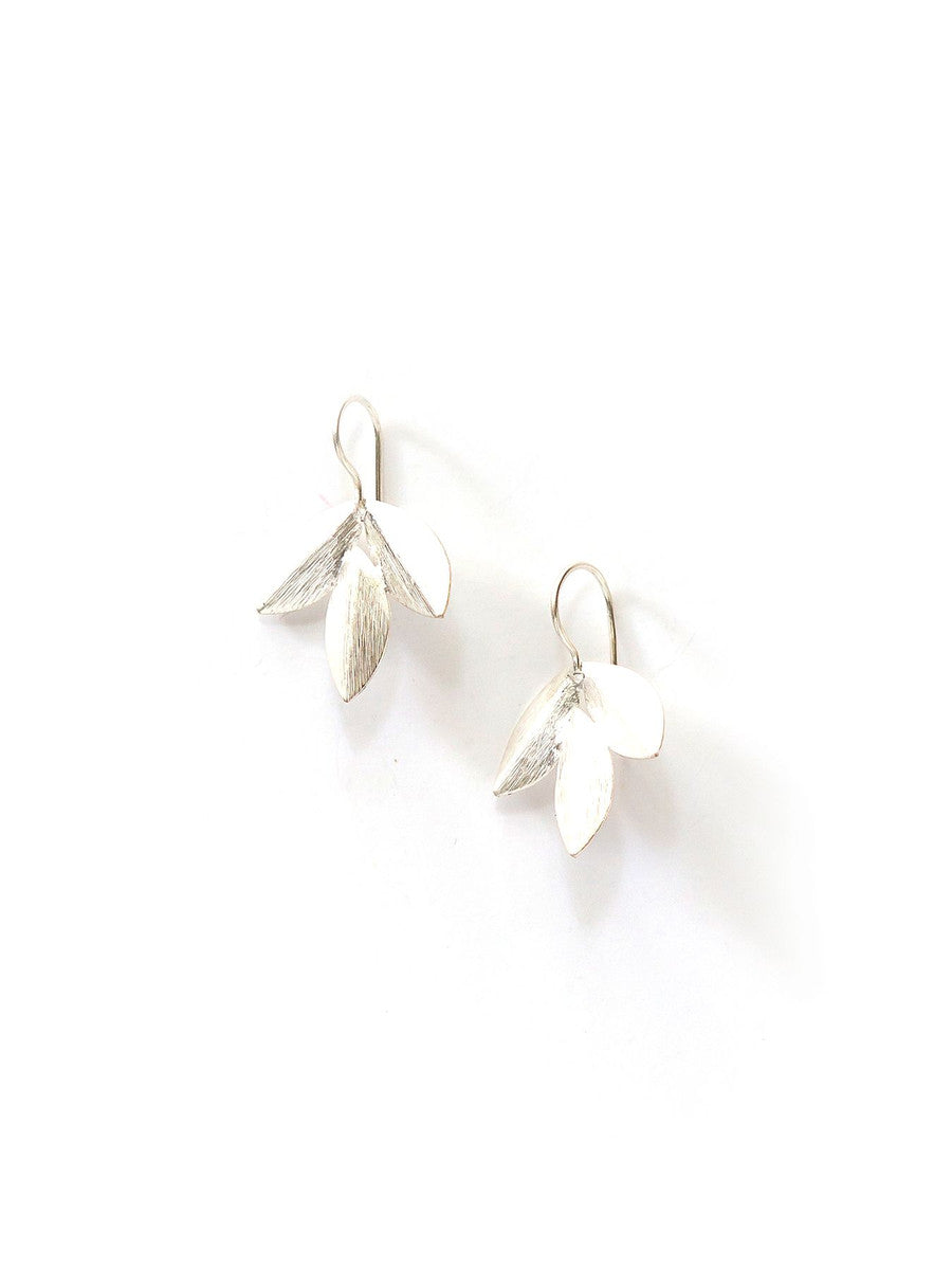 Silver Leaf Cluster Earrings | Fair Anita