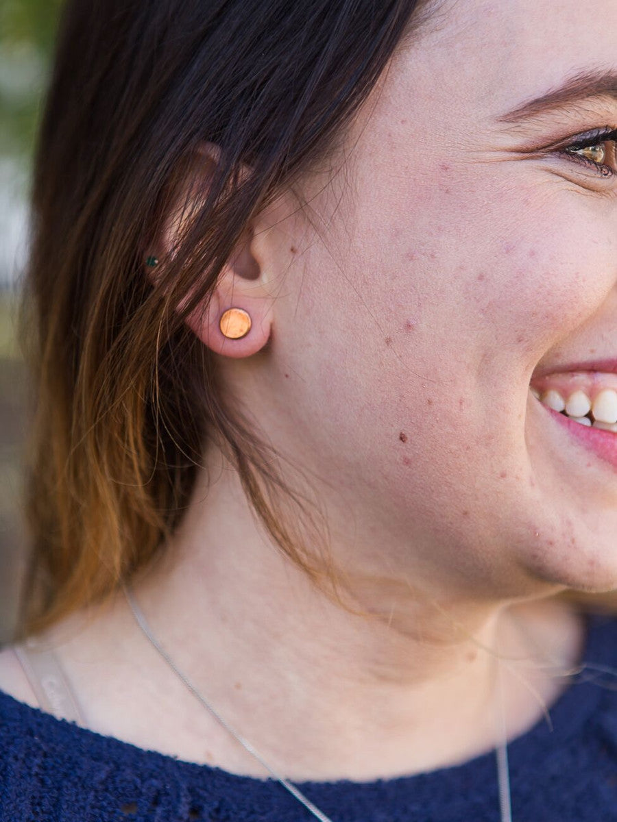 Little fair trade copper stud earrings | Fair Anita