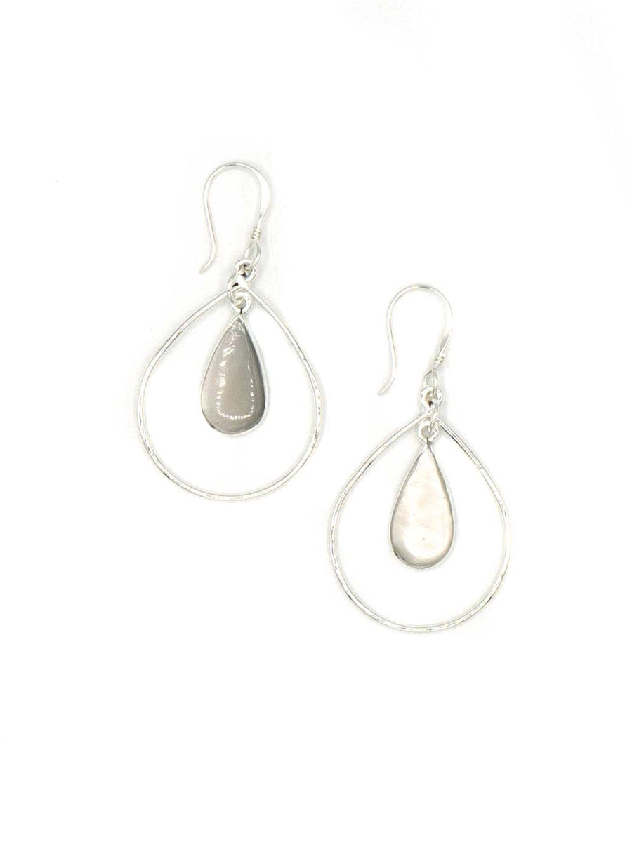 medium drop earrings mother of pearl | Fair Anita