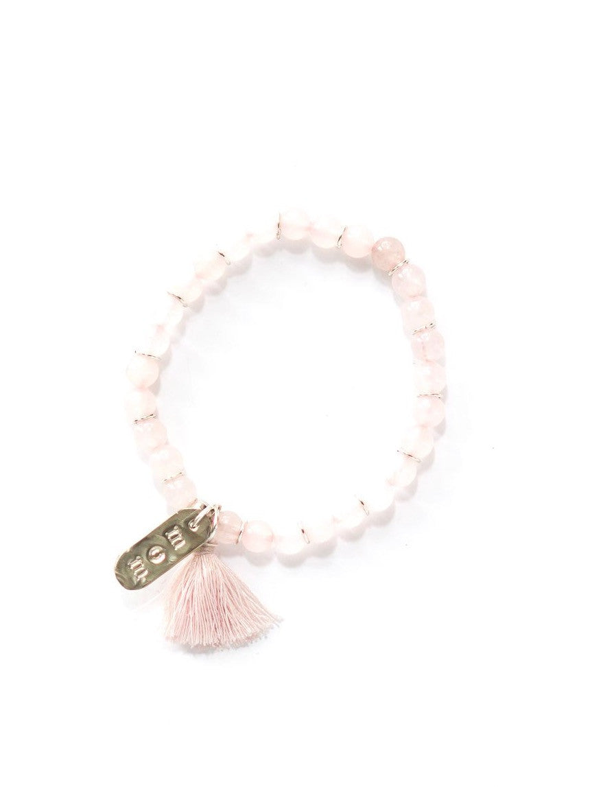 pink beaded elastic bracelet for mother's day | Fair Anita