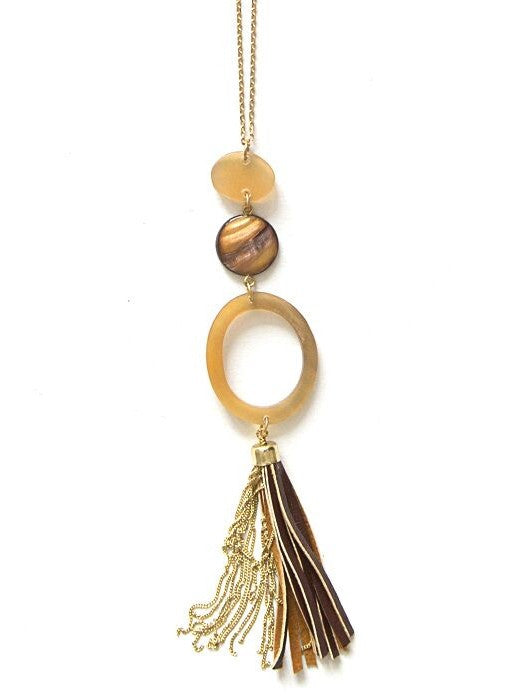 Natural materials tassel necklace | Fair Anita