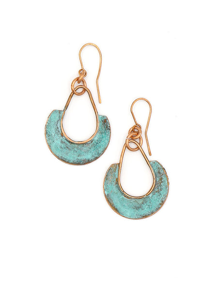 Copper deals patina earrings