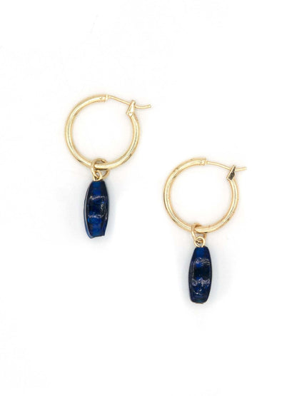 deep blue stone pendant earrings | Fair Anita
