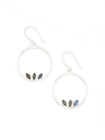 Petal Loop Earrings - Silver