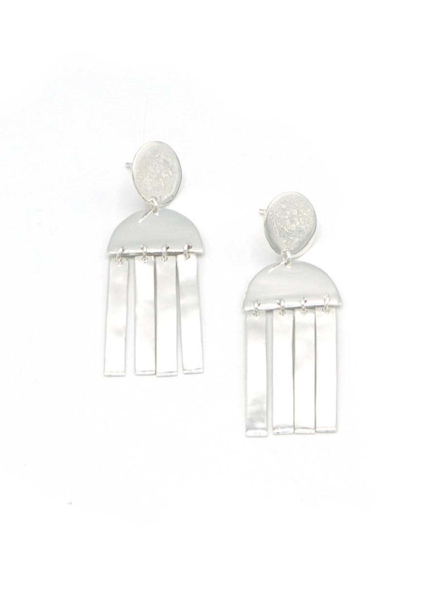 trendy silver wind chime earrings | Fair Anita