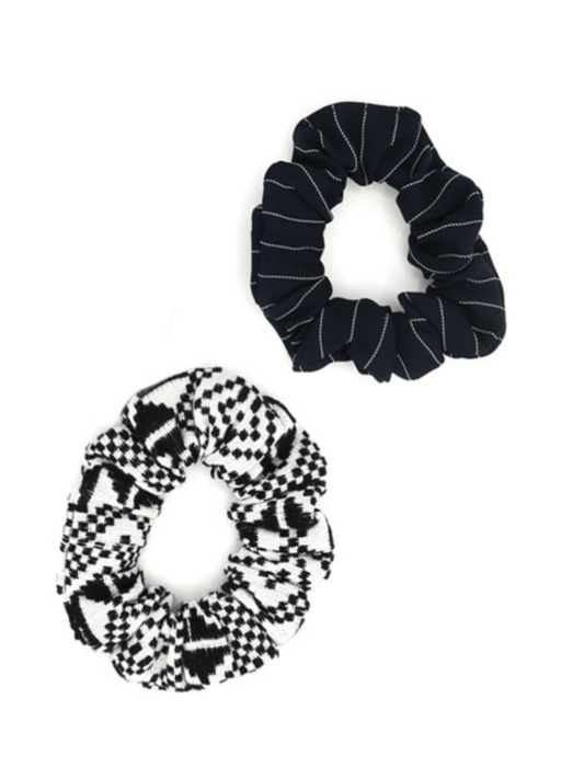 ethically made scrunchies blue and black | Fair Anita
