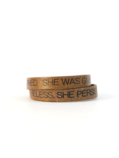 Nevertheless she persisted quote bracelet | Fair Anita