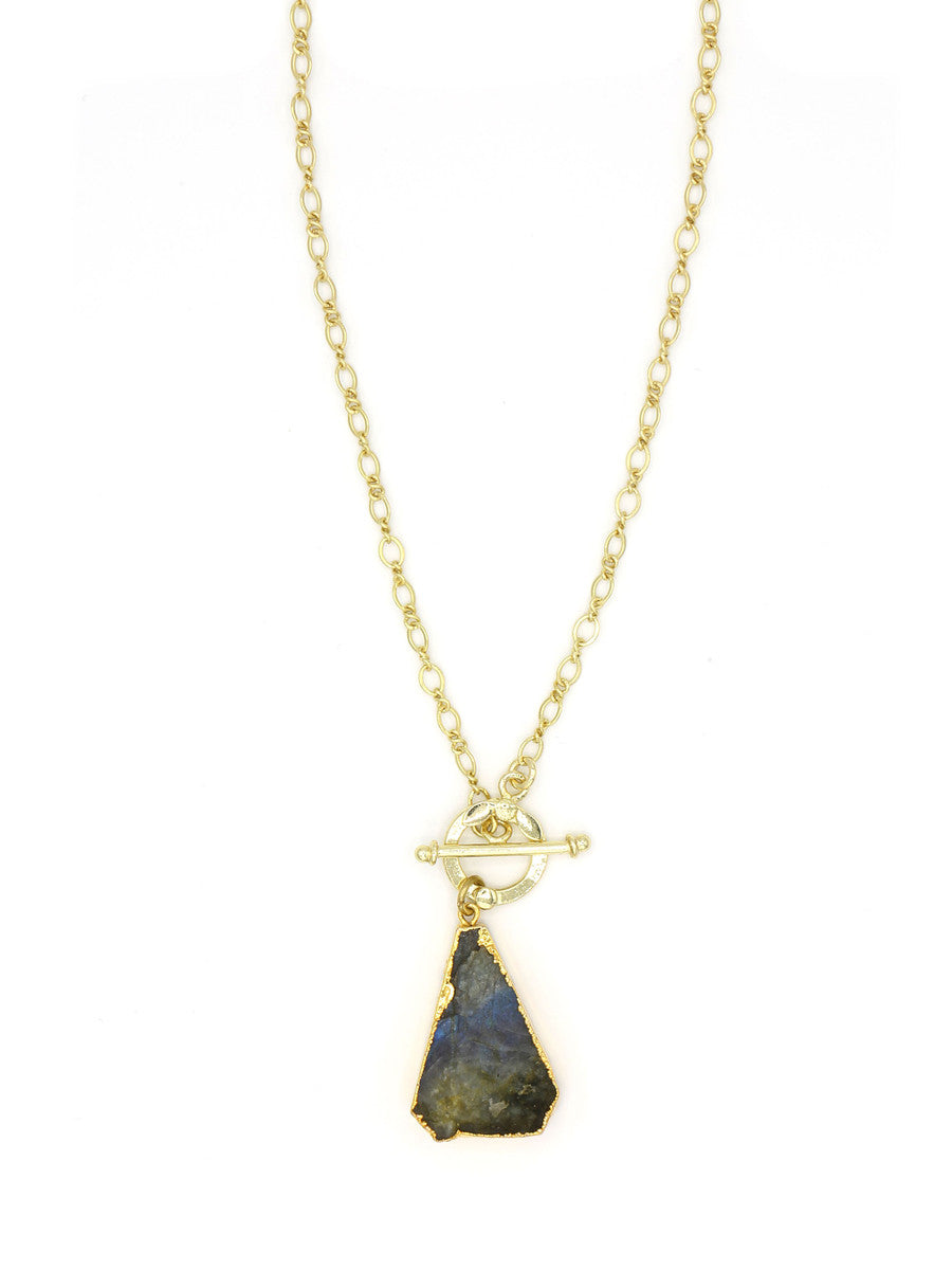 raw labradorite triangle necklace | Fair Anita